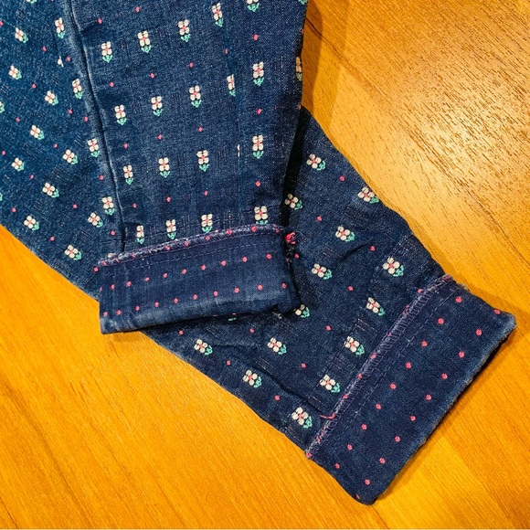 Vintage Osh Kosh B’Gosh Girl’s Embroidered Floral Denim Overall 2T - Union Tag - Picture 9 of 15